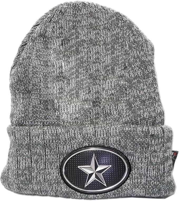 Star Patch Fleeced Lined Knit Beanie