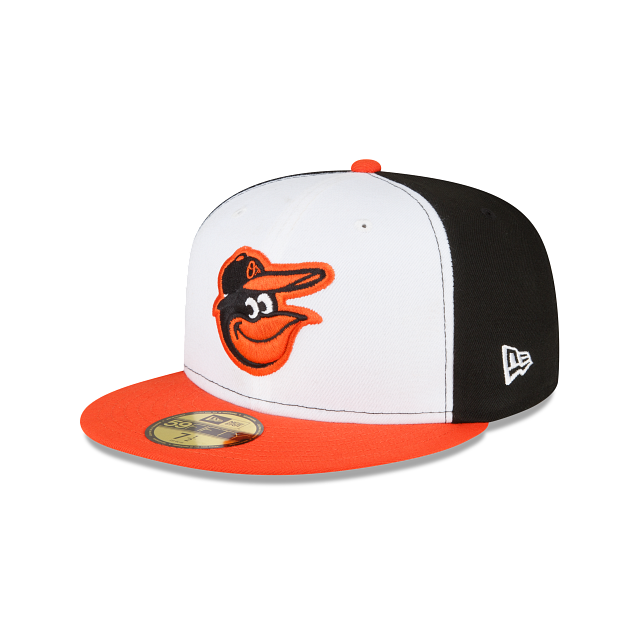 New Era 59FIFTY MLB Baltimore Orioles Road Authentic Collection On-Field 59FIFTY Gorra ajustada Negro/Naranja