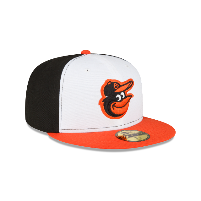 New Era 59FIFTY MLB Baltimore Orioles Road Authentic Collection On-Field 59FIFTY Gorra ajustada Negro/Naranja
