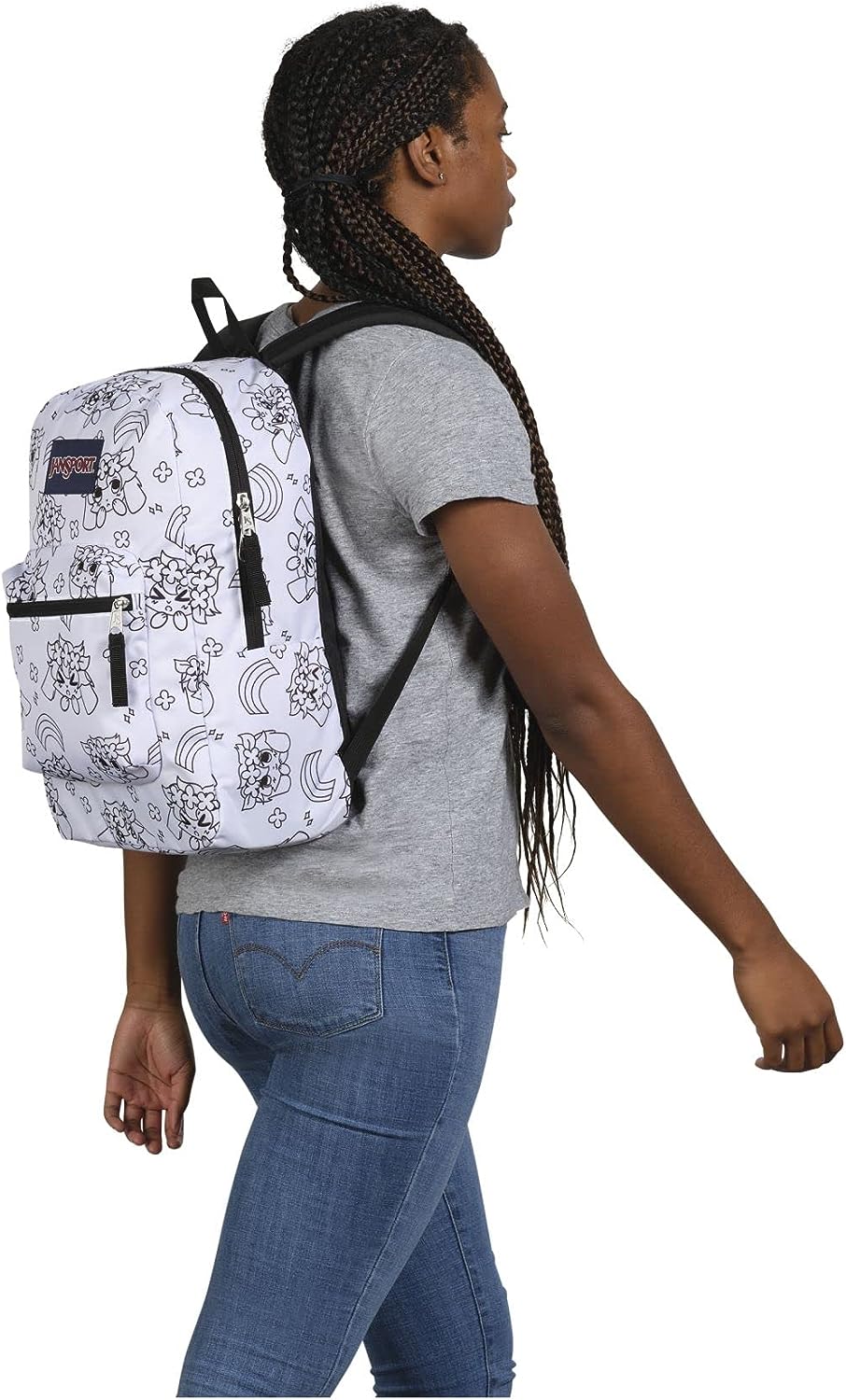 JanSport Cross Town Mochila escolar con cerezas de 8 bits JS0A47LW93L