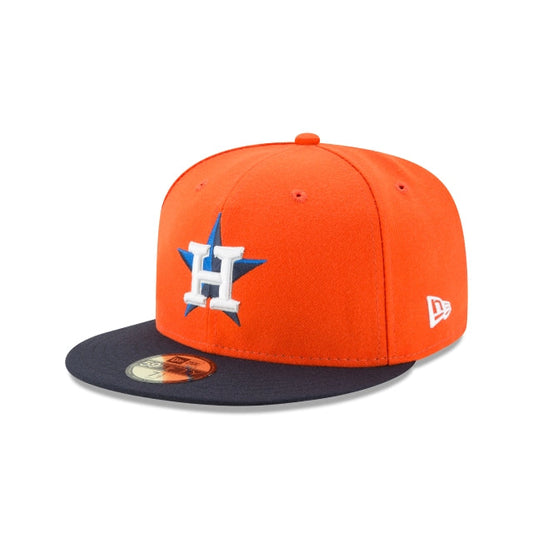 New Era 59FIFTY MLB 휴스턴 애스트로스 어센틱 컬렉션 현장 착용 모자 오렌지/네이비