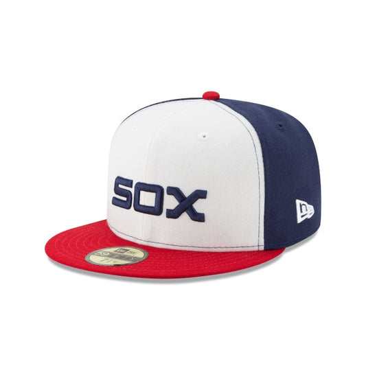 New Era 59FIFTY MLB 시카고 화이트삭스 블랙 앤 화이트 베이직 핏 모자