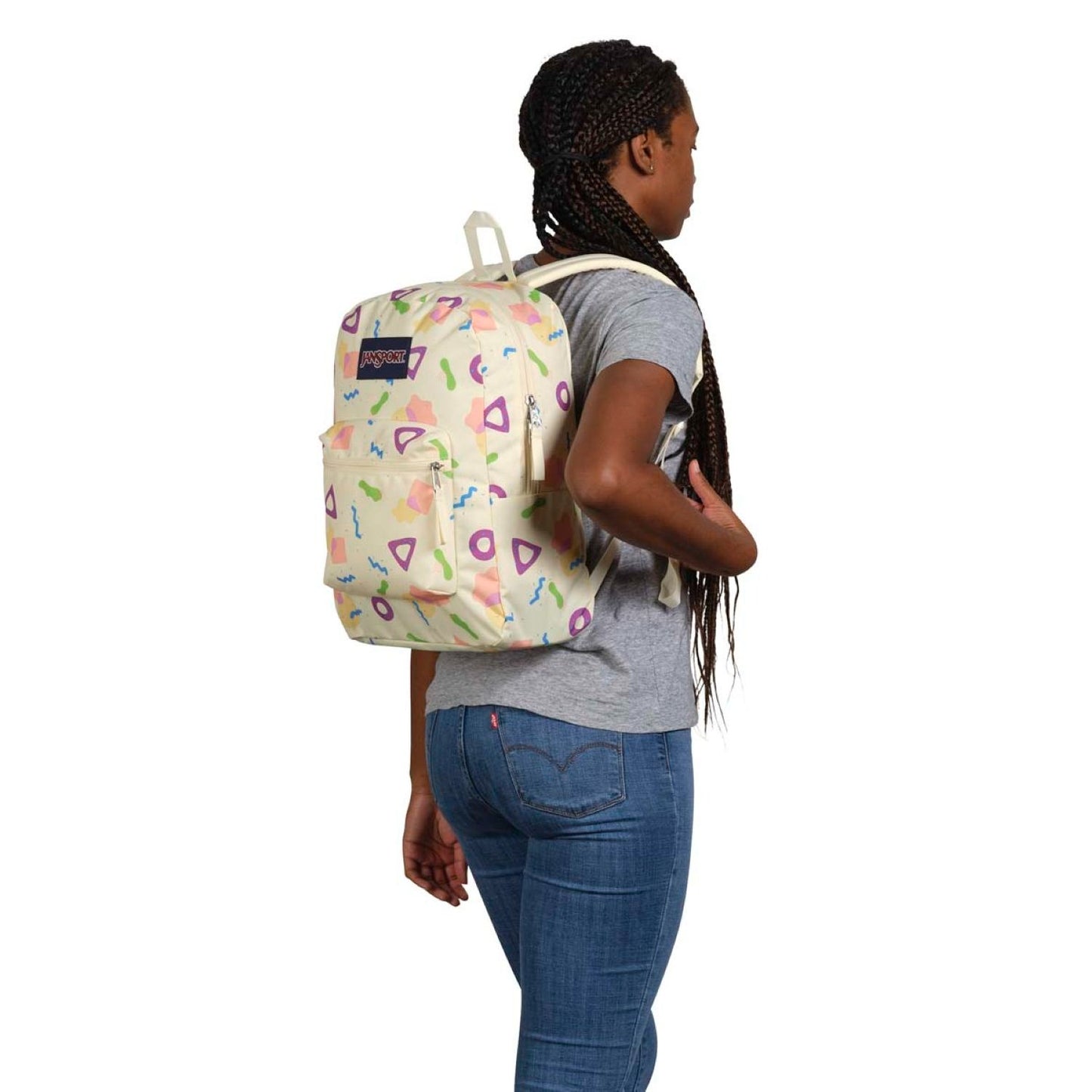 JanSport Cross Town Mochila escolar con cerezas de 8 bits JS0A47LW93L