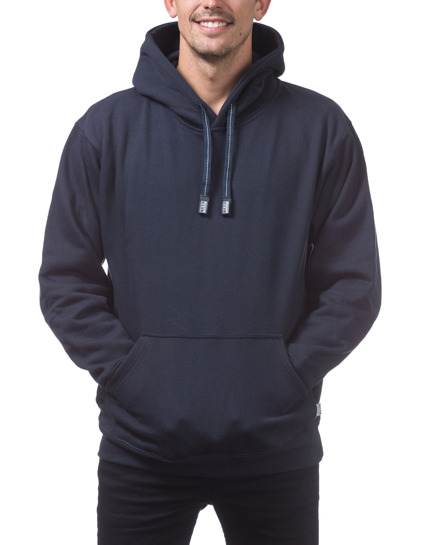 Pro 5 - Sudadera con capucha y forro polar para hombre, peso pesado, color negro