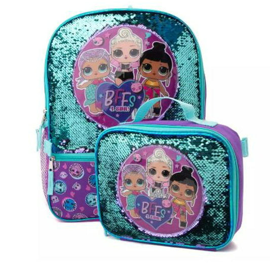 Girls L.O.L. Surprise Licensed Backpack 16" and Lunch Set