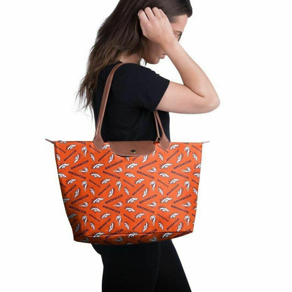 NFL Denver Broncos Logo Printed Collection High End Women's Tote Bag Naranja