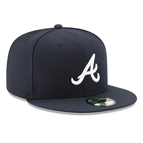 New Era MLB Atlanta Braves Authentic Collection 59FIFTY Gorra ajustada azul marino y blanco