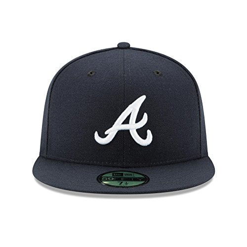 New Era MLB Atlanta Braves Authentic Collection 59FIFTY Gorra ajustada azul marino y blanco
