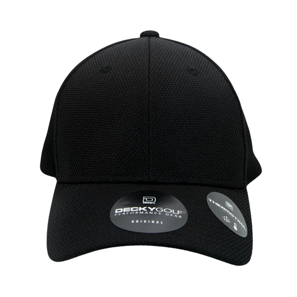 Golf Pique Pattern Ajustable Low Crown Gorras Estructuradas Negro