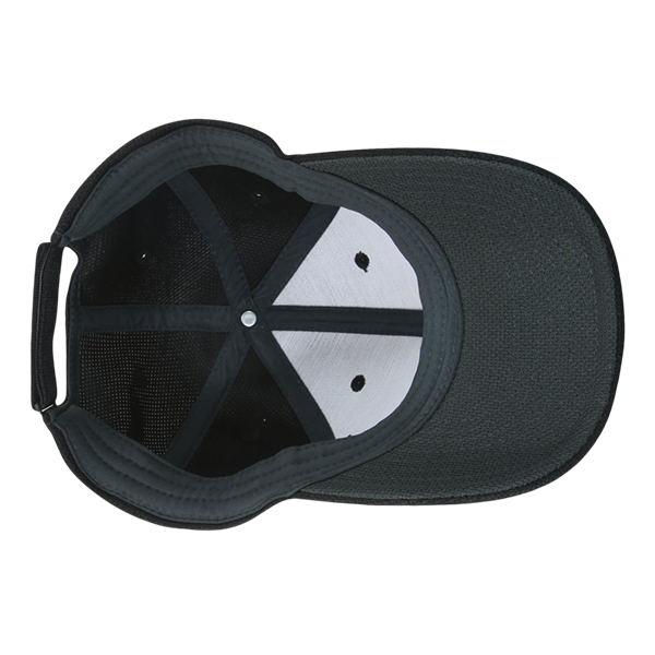 Golf Pique Pattern Ajustable Low Crown Gorras Estructuradas Negro