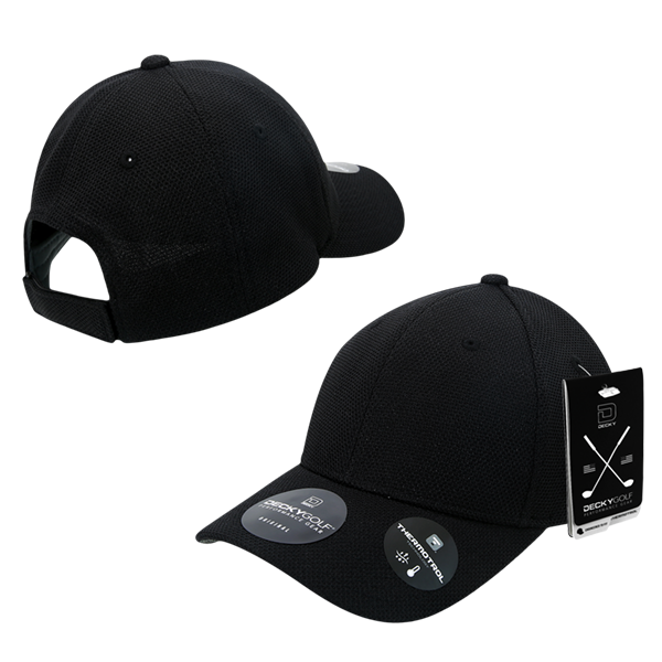 Golf Pique Pattern Ajustable Low Crown Gorras Estructuradas Negro