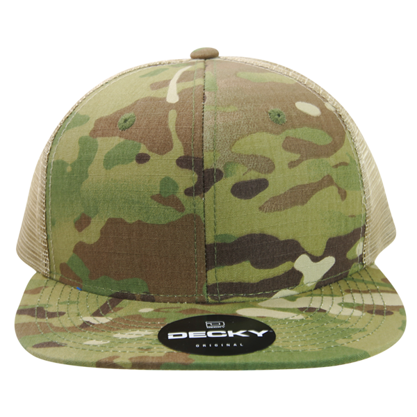 Gorra Snapback High Crown Multi Camo Trucker, gorra ajustable de camuflaje/caqui
