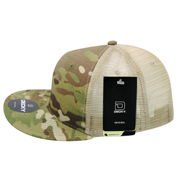 Gorra Snapback High Crown Multi Camo Trucker, gorra ajustable de camuflaje/caqui