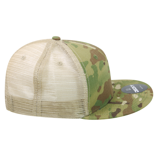 Gorra Snapback High Crown Multi Camo Trucker, gorra ajustable de camuflaje/caqui
