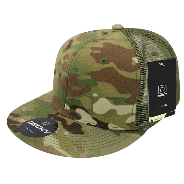 Gorra Snapback de camionero de camuflaje multicolor de High Crown, gorra ajustable de camuflaje/oliva