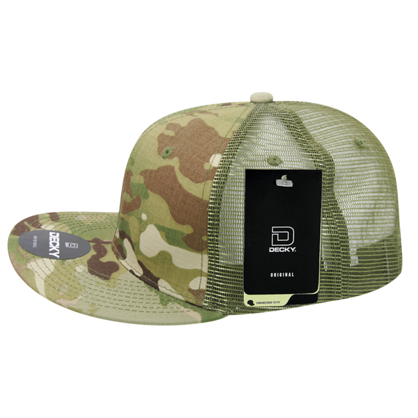 Gorra Snapback de camionero de camuflaje multicolor de High Crown, gorra ajustable de camuflaje/oliva