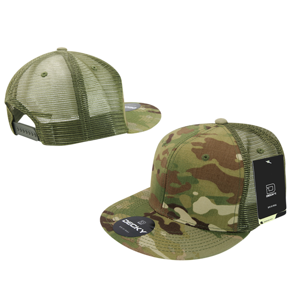 Gorra Snapback de camionero de camuflaje multicolor de High Crown, gorra ajustable de camuflaje/oliva