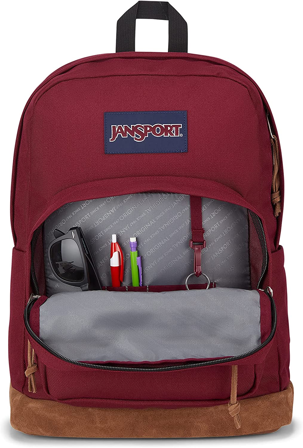 JanSport JS0A4QVA04S 라이트 팩 황갈색 레드 스쿨 백팩