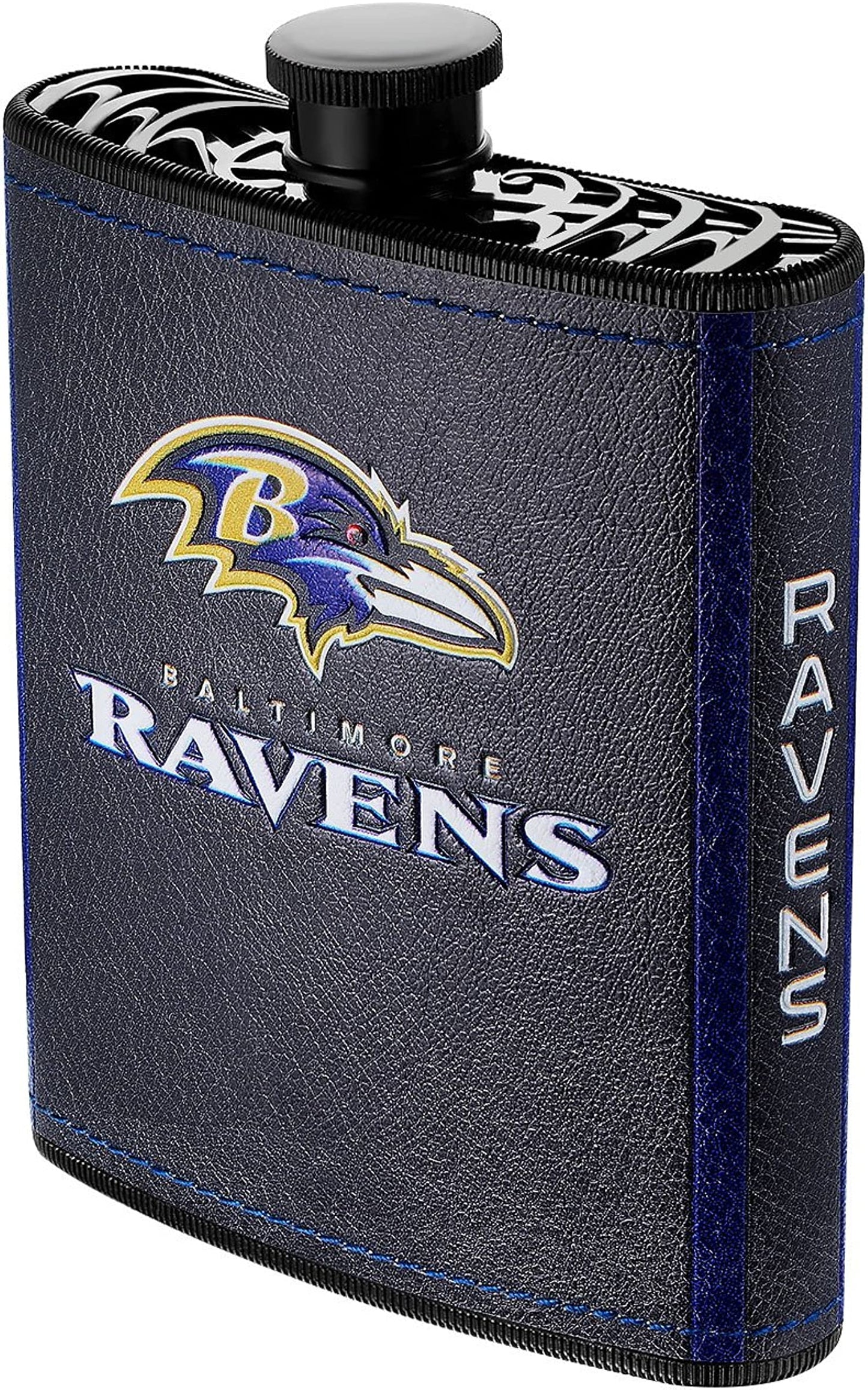 Petaca de plástico de los Baltimore Ravens, 7 onzas