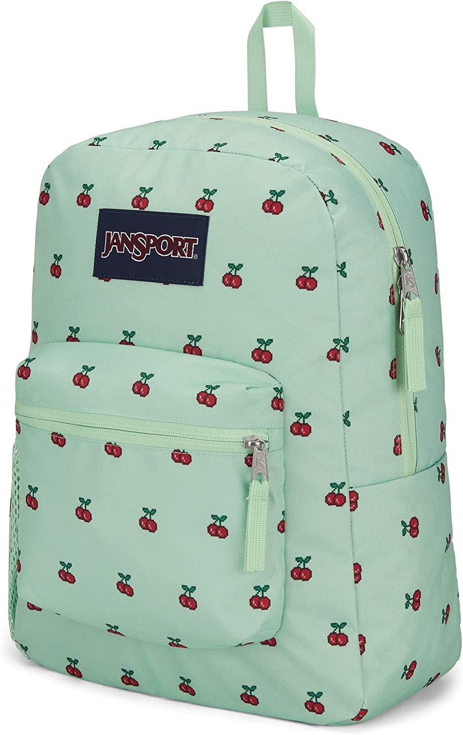 JanSport Cross Town Mochila escolar con cerezas de 8 bits JS0A47LW93L