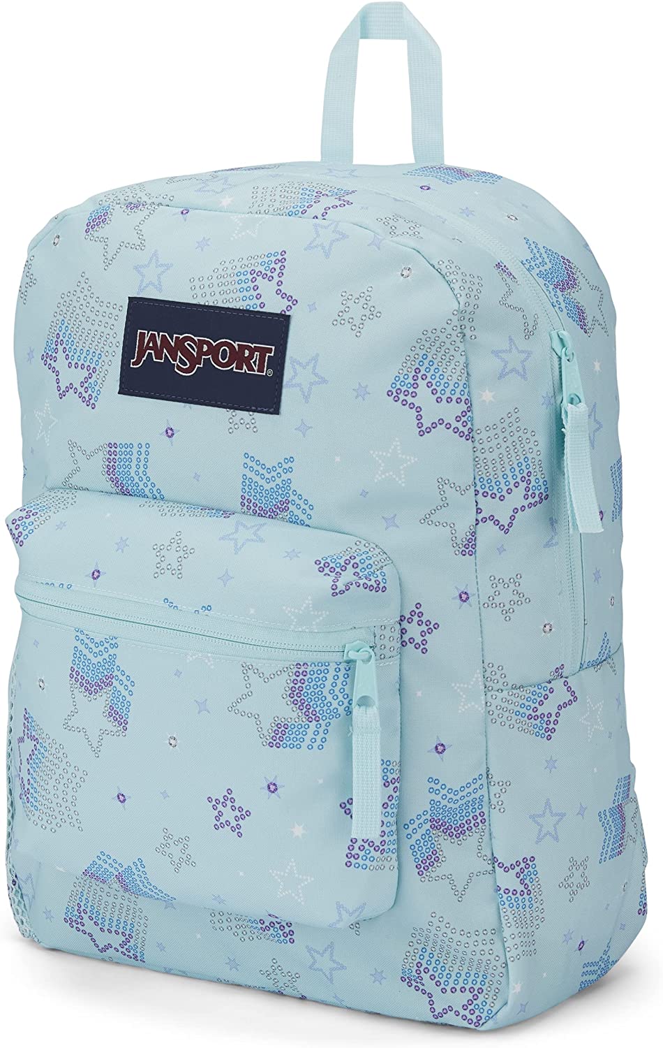 JanSport Cross Town, Sparkle Stars, mochila escolar azul de talla única