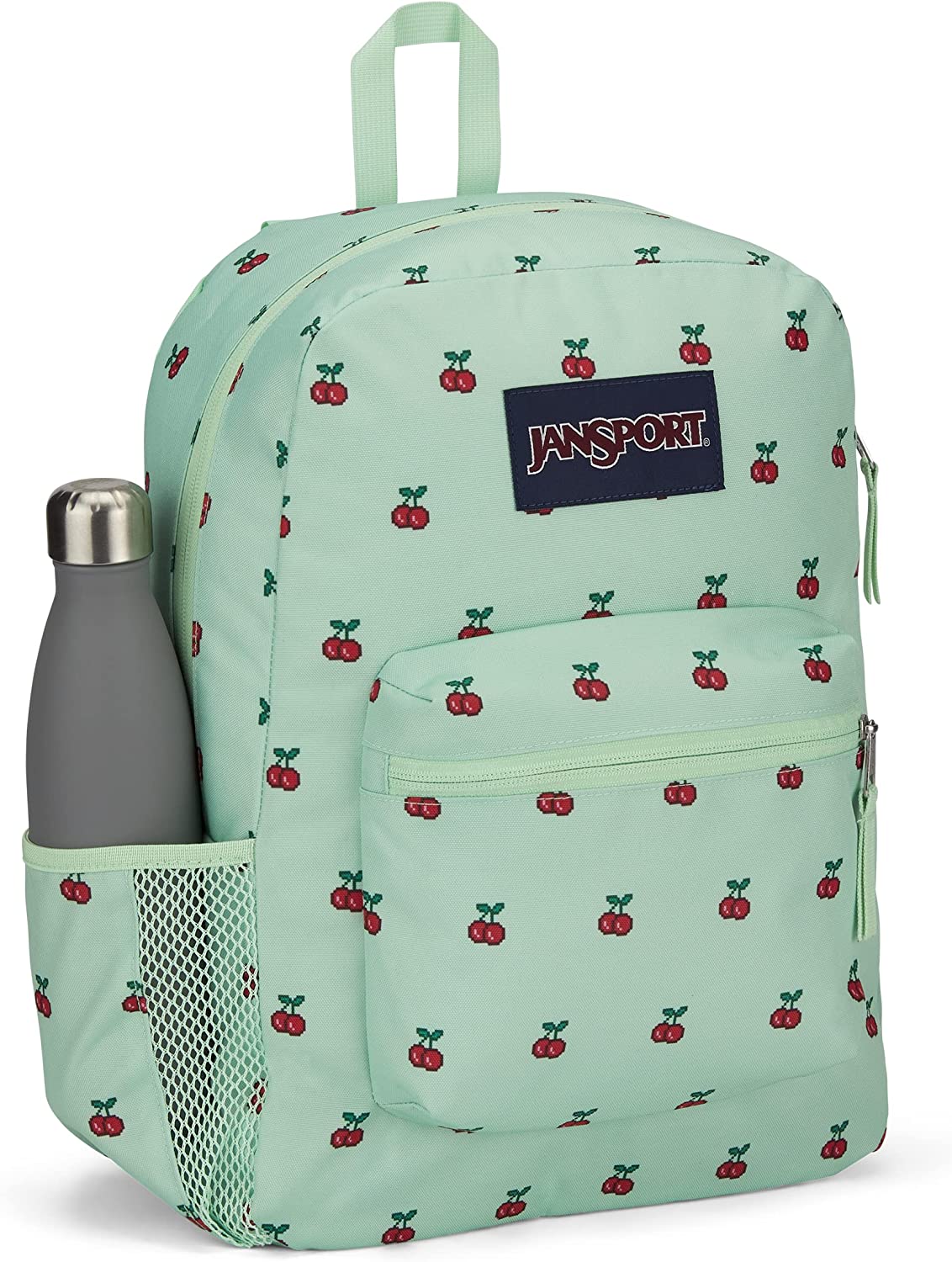 JanSport Cross Town Mochila escolar con cerezas de 8 bits JS0A47LW93L
