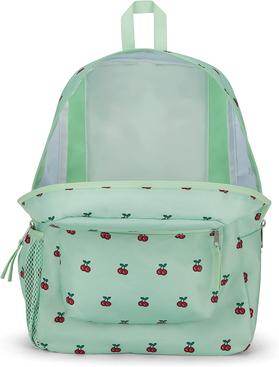 JanSport Cross Town Mochila escolar con cerezas de 8 bits JS0A47LW93L