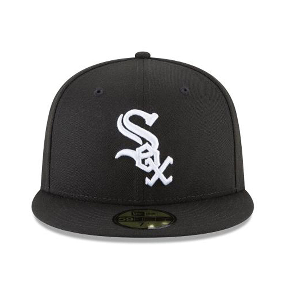 New Era 59FIFTY MLB 시카고 화이트삭스 블랙 앤 화이트 베이직 핏 모자