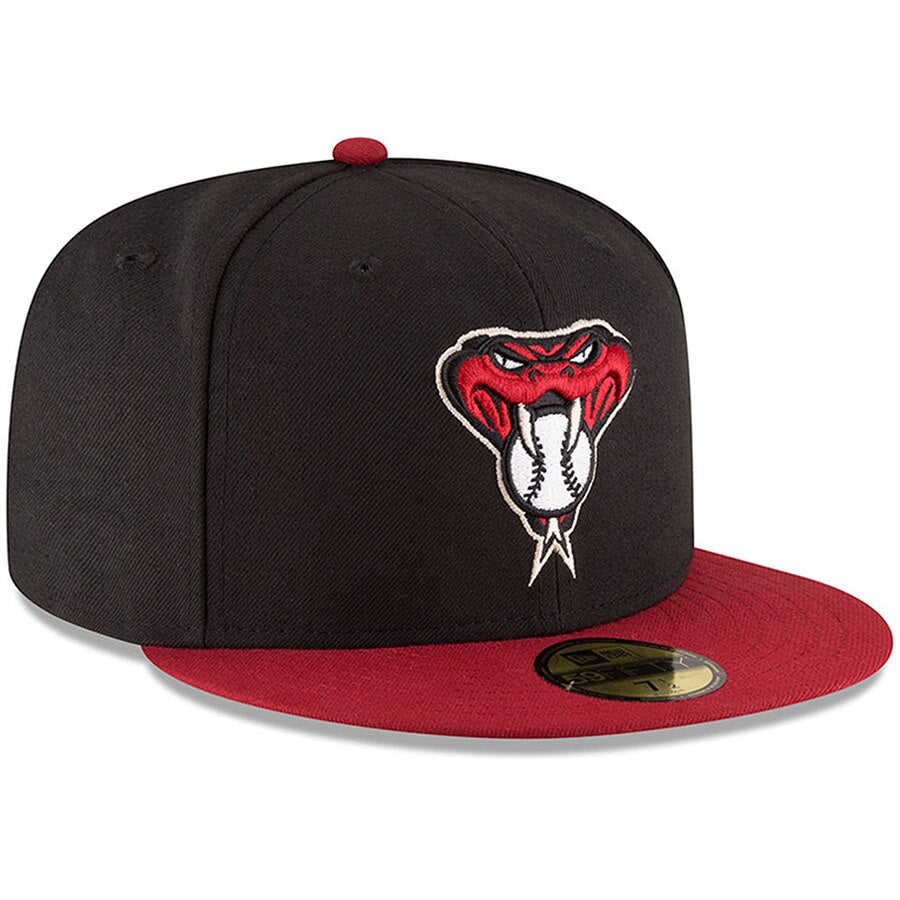 New Era 59FIFTY MLB 애리조나 다이아몬드백스 어센틱 컬렉션 필드 피티드 모자 블랙/레드