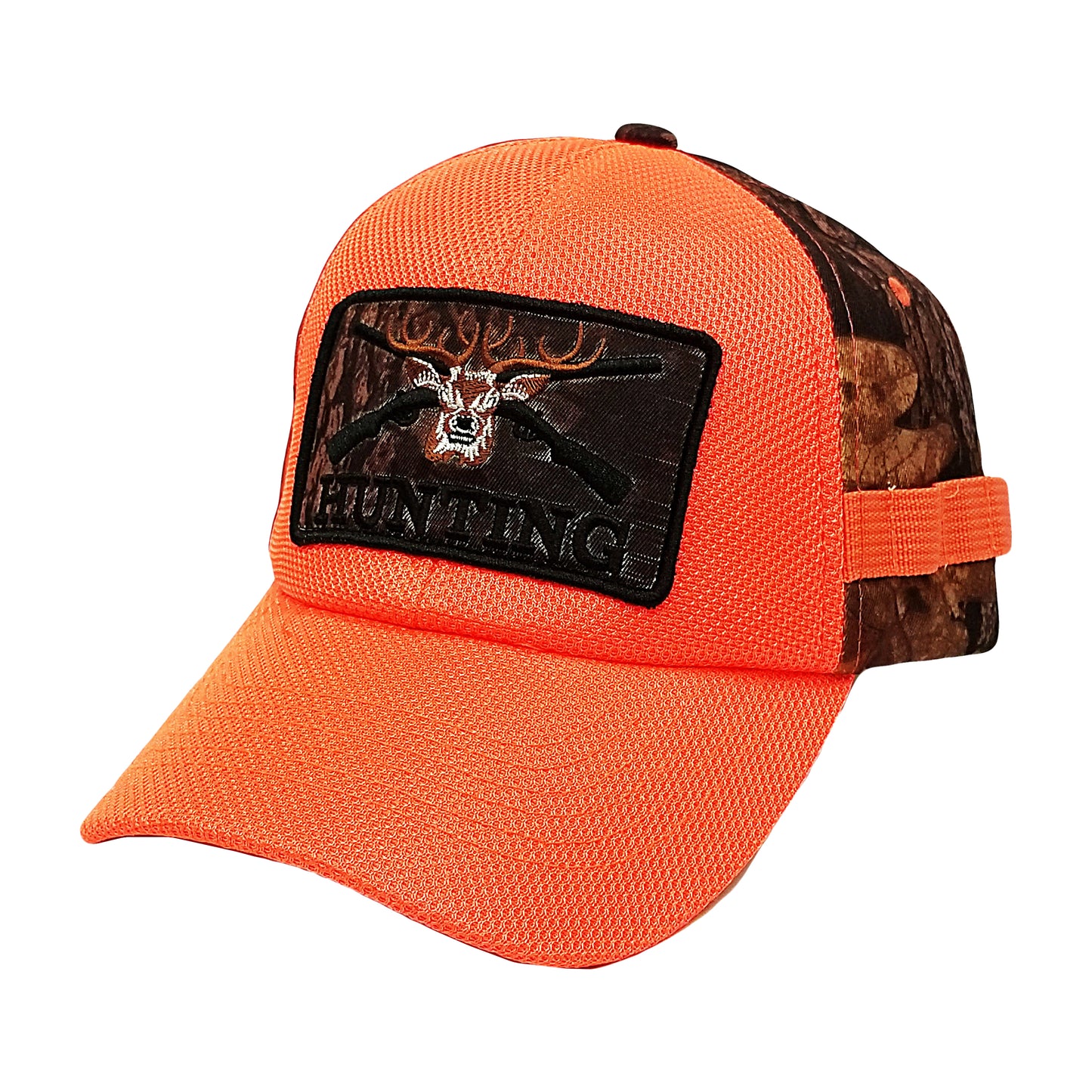 Men's Outdoor Hunting Patch Camouflage Adjustable Cap Dad Hat - Orange Camo