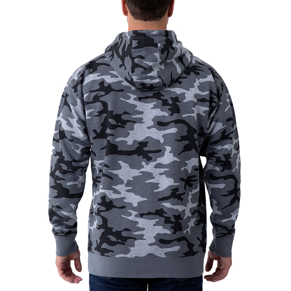 Unisex Premium Pullover Fleece Sudadera Gris Camo S a 3XL (Riverstone Camo)