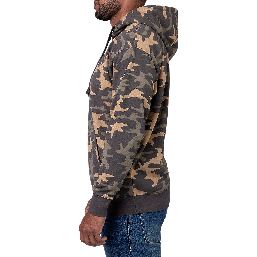 Unisex Premium Pullover Fleece Hoodie Khaki Camo S a 3XL