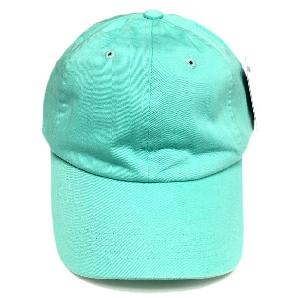 Gorra de algodón lavado vintage Sombrero liso en blanco Aqua Dash Correa ajustable Sombrero de papá