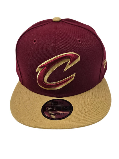 Cleveland Cavaliers Two Tone Maroon with Gold Brim Officially Licensed NBA New Era 9FIFTY Snapback