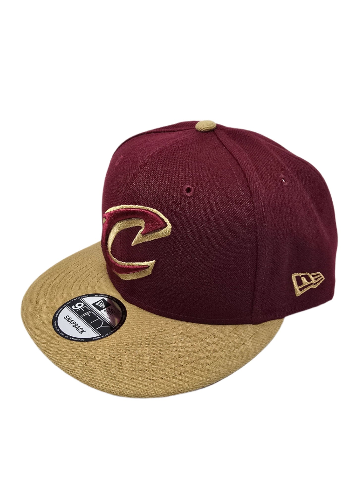 Cleveland Cavaliers Two Tone Maroon with Gold Brim Officially Licensed NBA New Era 9FIFTY Snapback