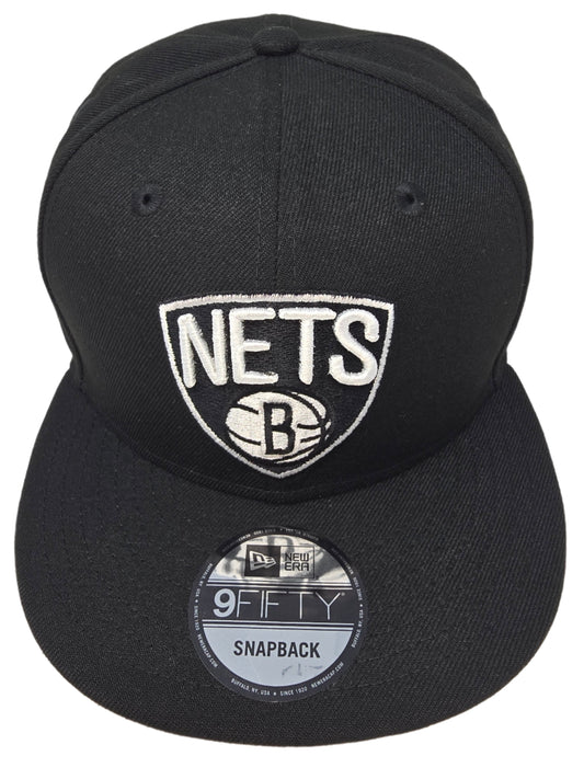 New Jersey Nets Officially Licensed NBA New Era 9FIFTY Black and White Snapback