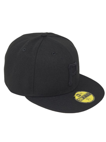 Pittsburgh Pirates Blackout New Era Fitted Black Baseball Cap 59FIFTY