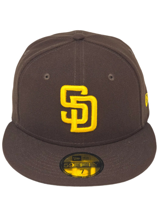 San Diego Padres New Era Fitted 59FIFTY Fitted Brown with Gold Logo Baseball Cap