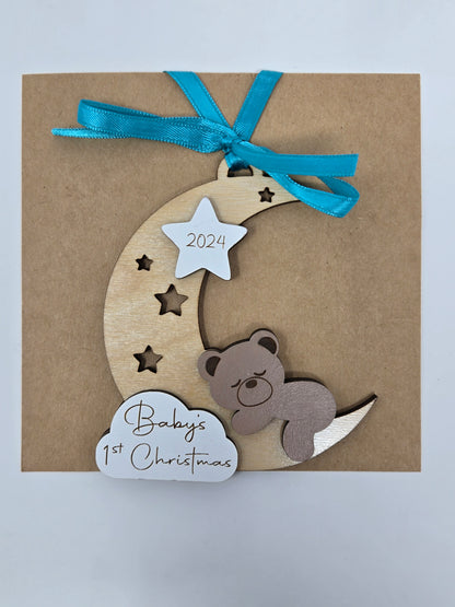 "Baby's 1st Christmas" Moon and Cloud Ornament – A Heartfelt Christmas Keepsake - Made in USA