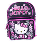 Hello Kitty Mini Girls Backpack Flower Black 10"