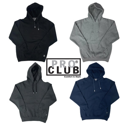 Pro 5 - Sudadera con capucha y forro polar para hombre, peso pesado, color negro