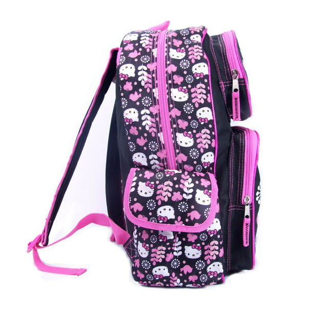 Hello Kitty Mini Girls Backpack Flower Black 10"