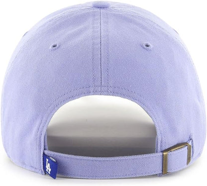 47 Los Angeles Dodgers Hat Mens Womens Clean Up Adjustable Cap, Lavender/Light Purple