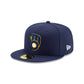 뉴에라 59FIFTY MLB 밀워키 브루어스 어센틱 컬렉션 현장 착용 모자 네이비