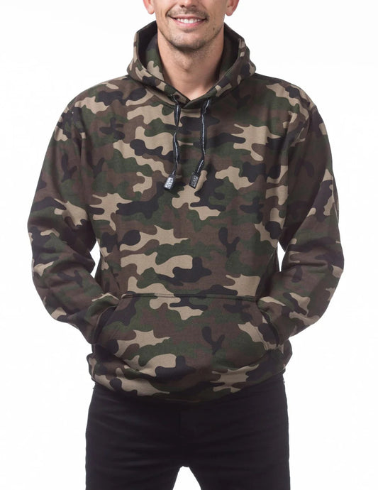 Pro 5 - Sudadera con capucha y forro polar para hombre, peso pesado, color negro