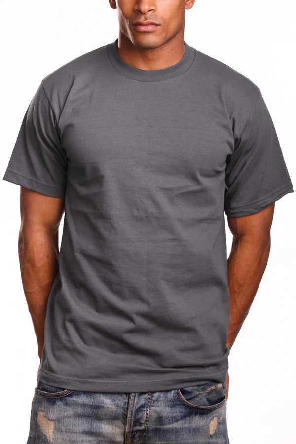 PRO 5 Men's Super Heavy Cotton T-Shirt - Charcoal Grey - Singles