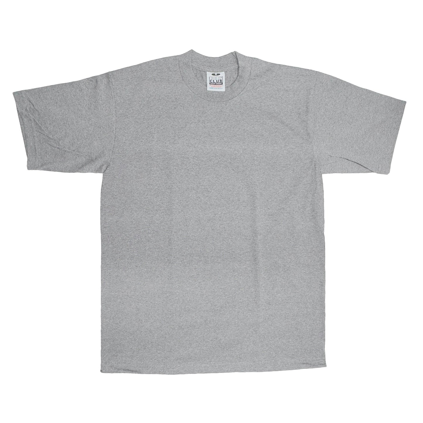 Pro Club Men's Heavyweight Cotton Short Sleeve Crew Neck T-Shirt - Heather Grey - Singles