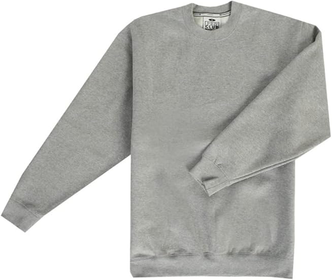 Pro Club Men's Heavyweight Crew Neck Fleece Pullover Sweater S to 5XL - Heather Grey