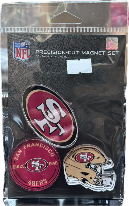 San Francisco 49ers precision-cut magnet set contain 3 magnet