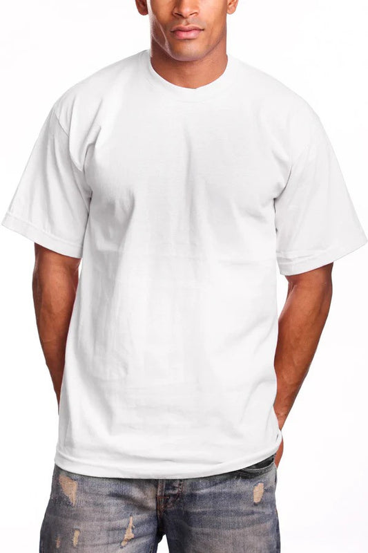 PRO 5 Men's Super Heavy Cotton T-Shirt - White - Singles